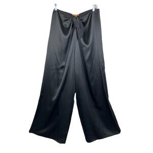 L Harari 100% Silk Wide Leg Palazzo Pants Tie Front